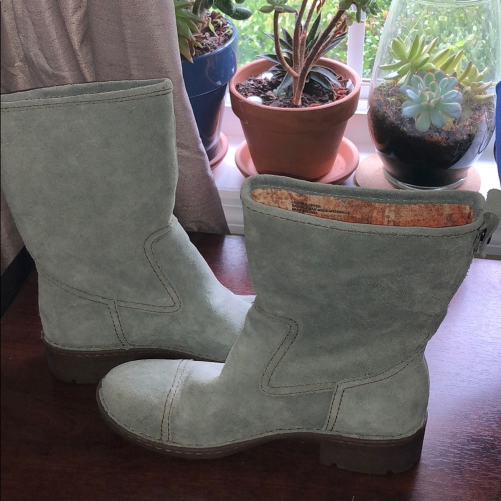 Born green suede midi boots